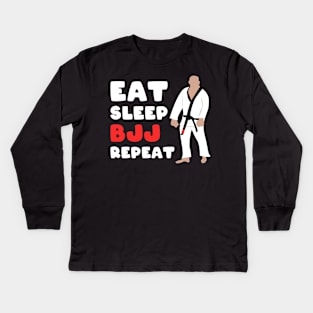 Eat, sleep, bjj, repeat - brazilian jiu-jitsu Kids Long Sleeve T-Shirt